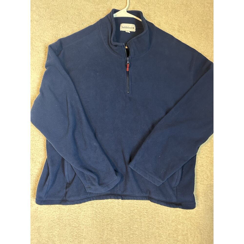 Saddlebred 1/4 Zip Fleece Sweat Shirt Mens Size XL Blue